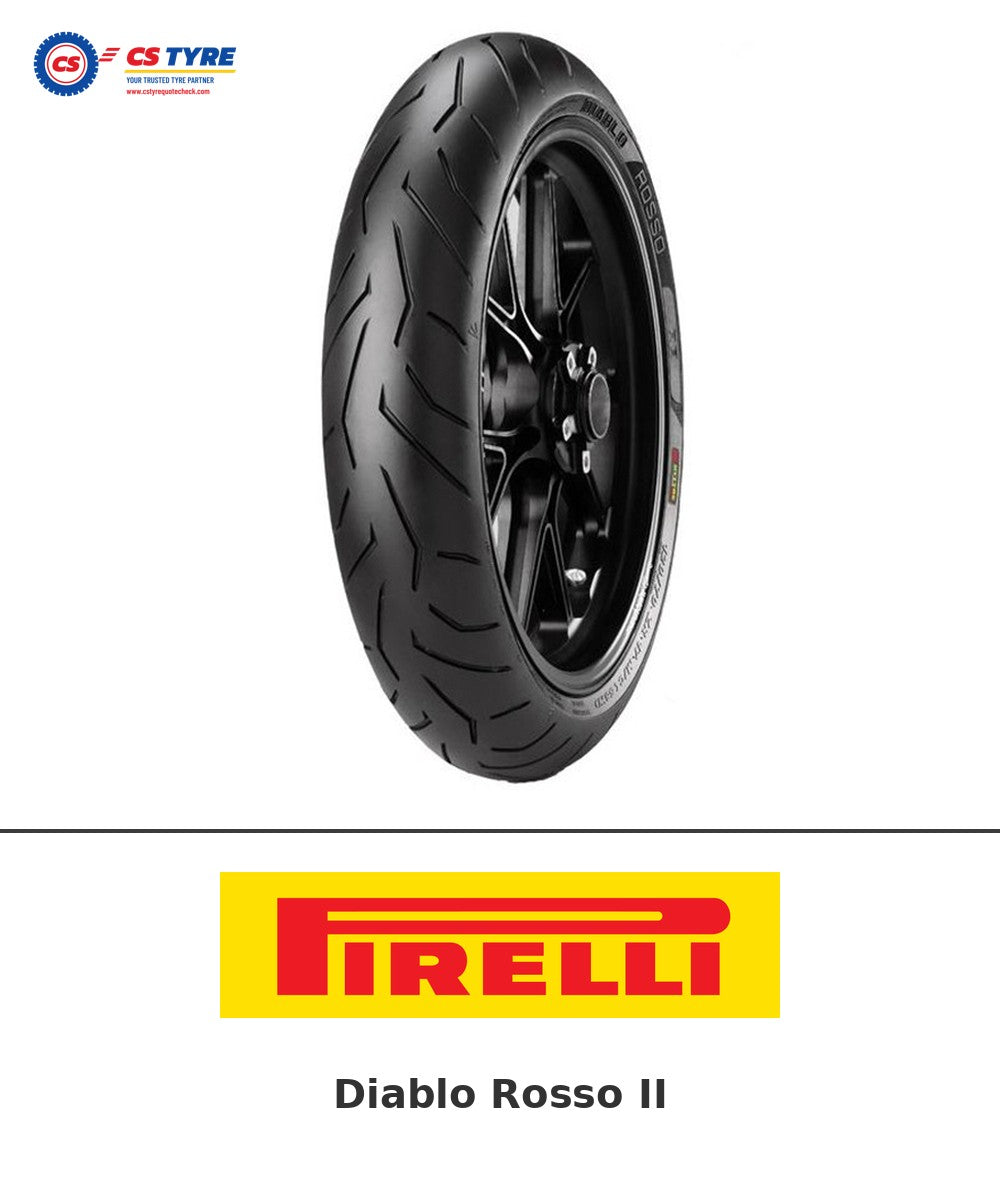 Pirelli Diablo Rosso II 160/60-17 bike tyre with brand logo