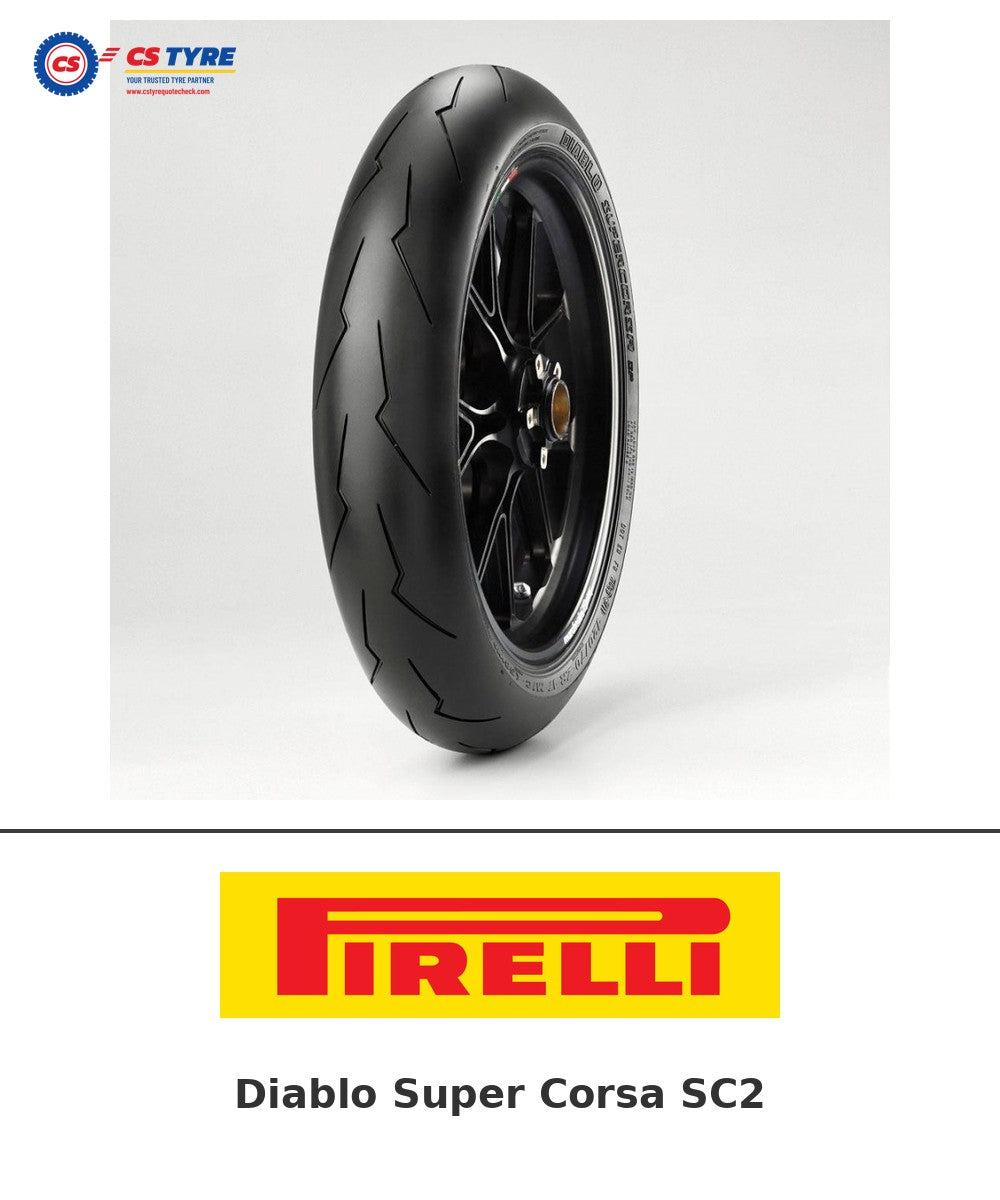 Pirelli Diablo Super Corsa SC2 190/55-17 bike tyre with brand logo