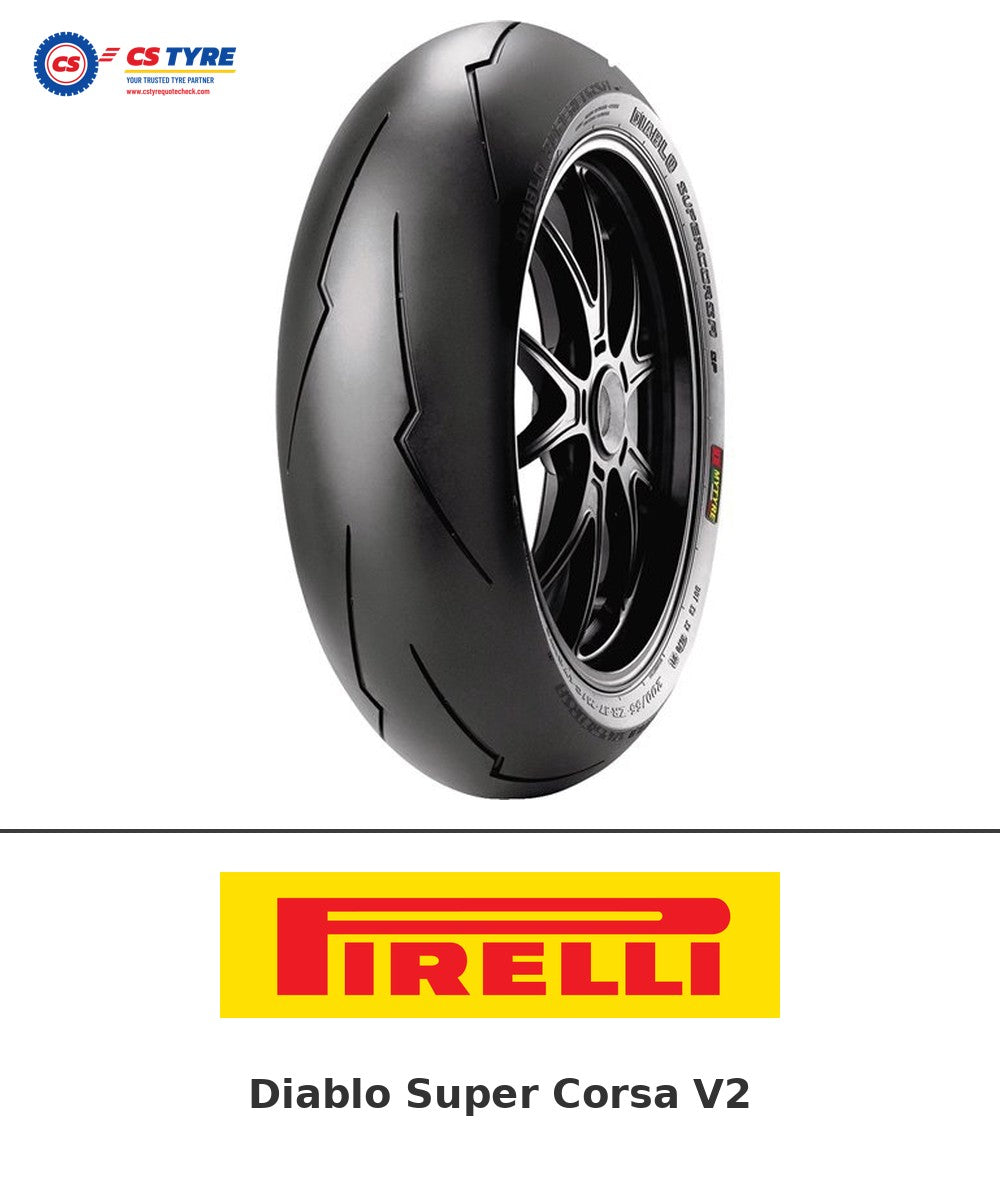 Pirelli Diablo Super Corsa V2 150/60-17 bike tyre with brand logo