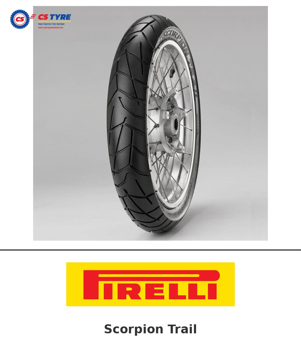 Pirelli Scorpion Trail 90/90-21 bike tyre with brand logo