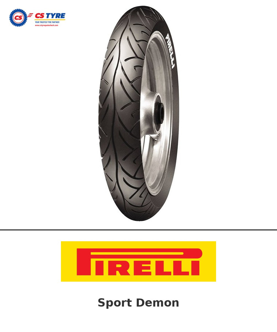 Pirelli Sport Demon 100/90-18 bike tyre with brand logo