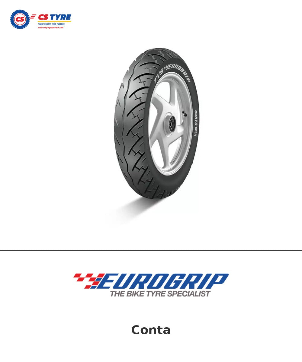 TVS Eurogrip Conta 90/100-10 bike tyre with brand logo