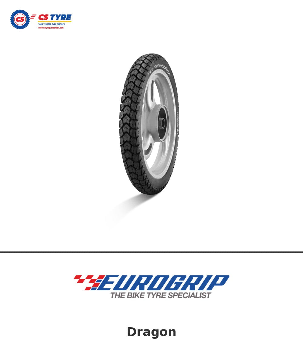 TVS Eurogrip Dragon 90/90-12 bike tyre with brand logo