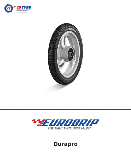 TVS Eurogrip Durapro 3.00-17 bike tyre with brand logo