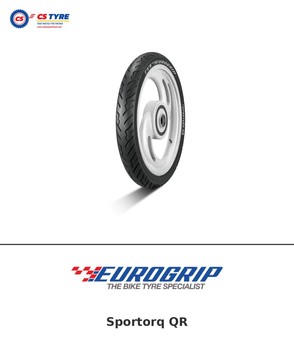 TVS Eurogrip Sportorq QR 2.75-17 bike tyre with brand logo