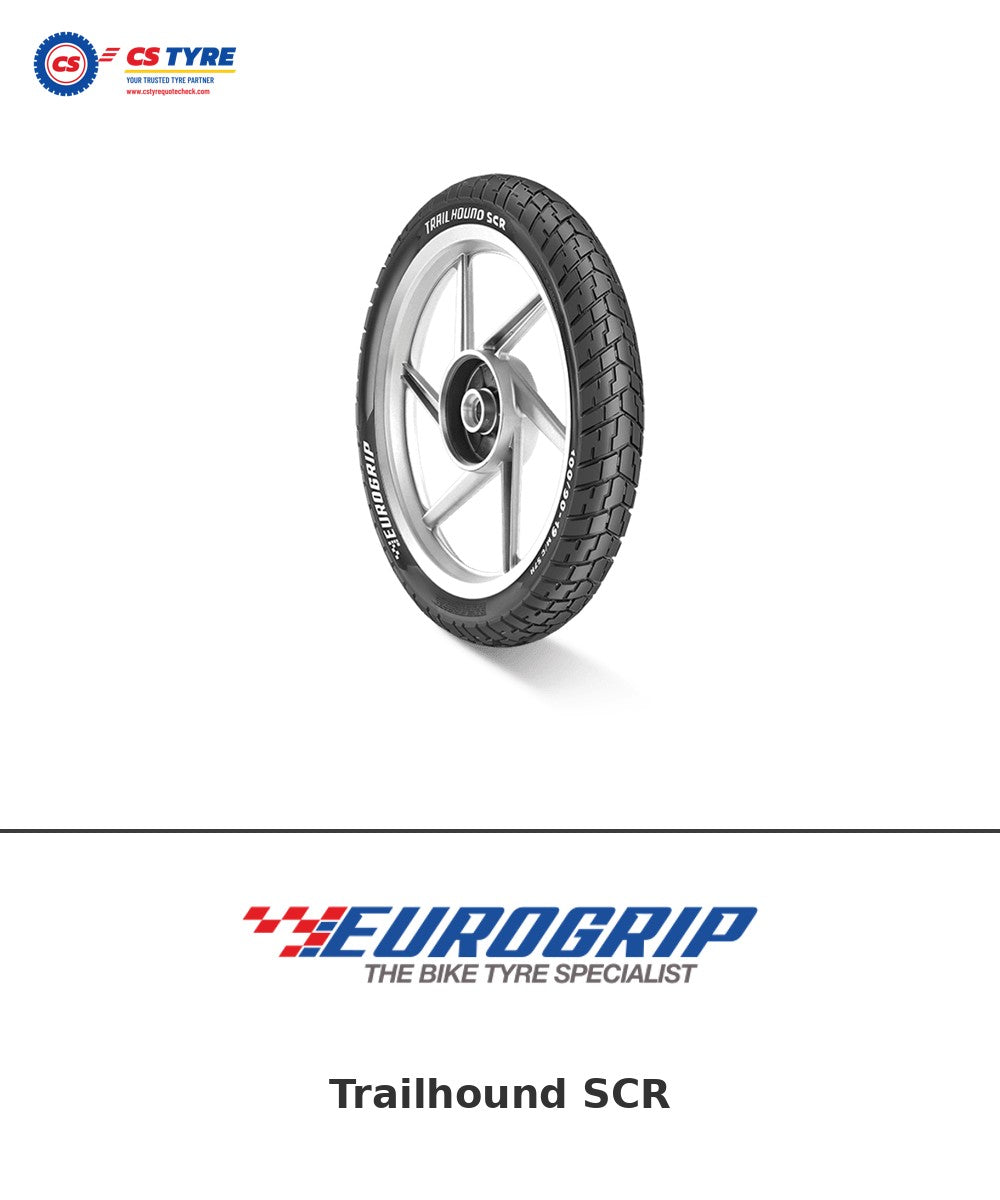TVS Eurogrip Trailhound SCR 130/70-18 bike tyre with brand logo
